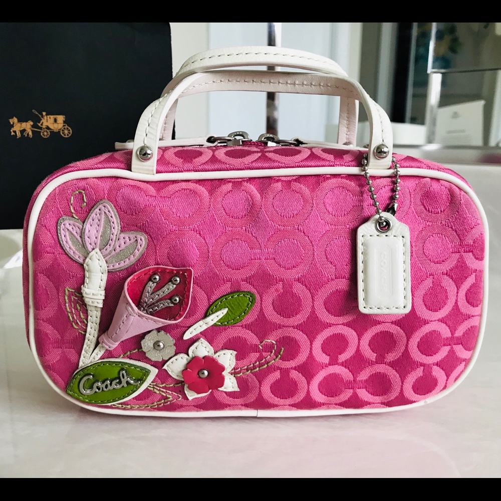 New Coach Floral Appliqué Continental Mini Tote